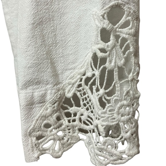 Soft Surroundings Touch of Lace Gauze Pant Crochet Pull On Beach Summer White XL - Picture 4 of 5